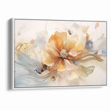 Delicate Peach and Cream Floral Canvas - Abstract Botanical Art