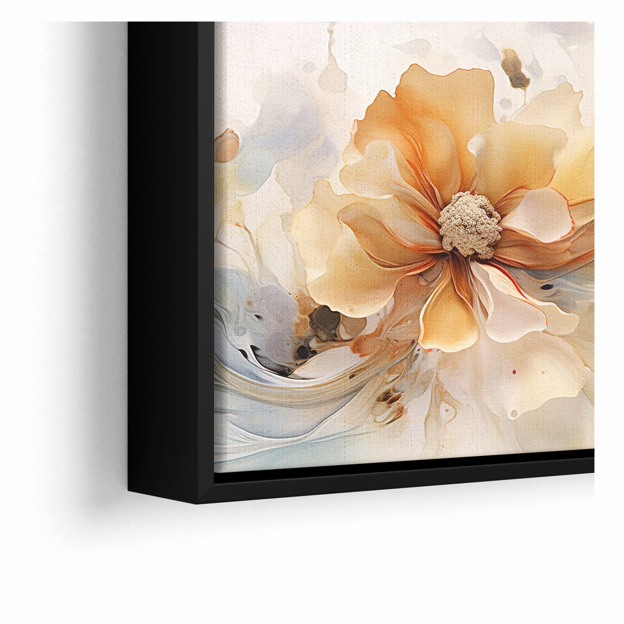 Delicate Peach and Cream Floral Canvas - Abstract Botanical Art