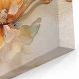 Delicate Peach and Cream Floral Canvas - Abstract Botanical Art