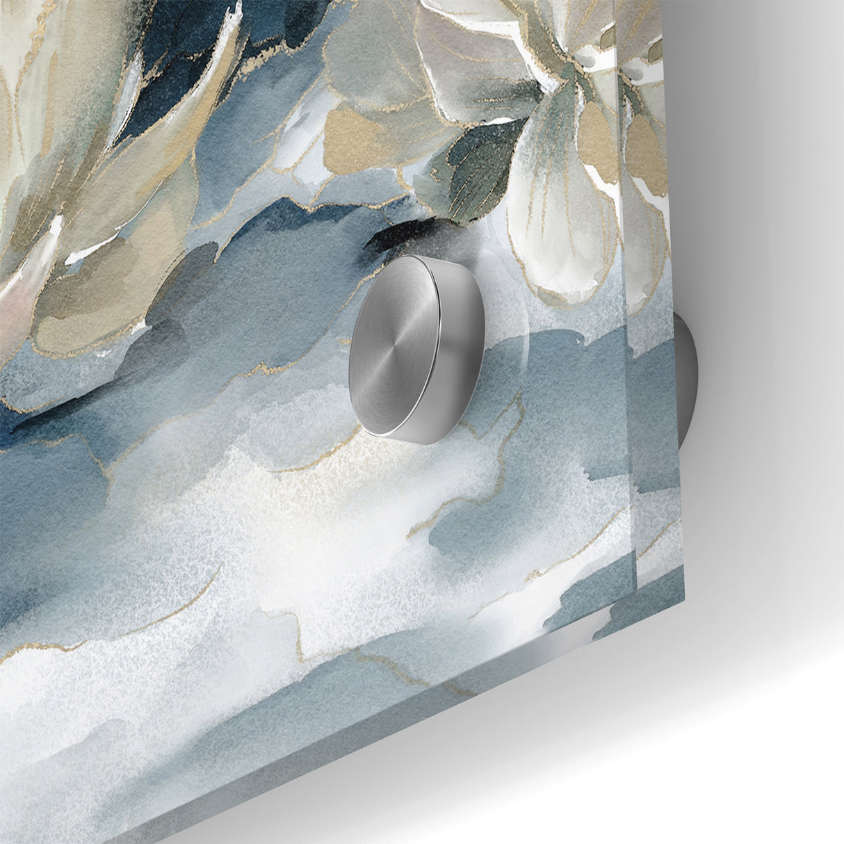 Serene Blue and White Floral Canvas - Abstract Botanical Wall Art