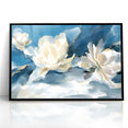 Serene Blue and White Floral Canvas - Abstract Botanical Wall Art