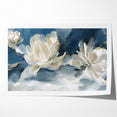 Serene Blue and White Floral Canvas - Abstract Botanical Wall Art
