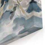 Serene Blue and White Floral Canvas - Abstract Botanical Wall Art