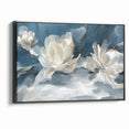 Serene Blue and White Floral Canvas - Abstract Botanical Wall Art