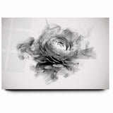 Monochrome Floral Art - Black and White Abstract Flower Canvas