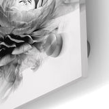Monochrome Floral Art - Black and White Abstract Flower Canvas