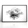 Monochrome Floral Art - Black and White Abstract Flower Canvas