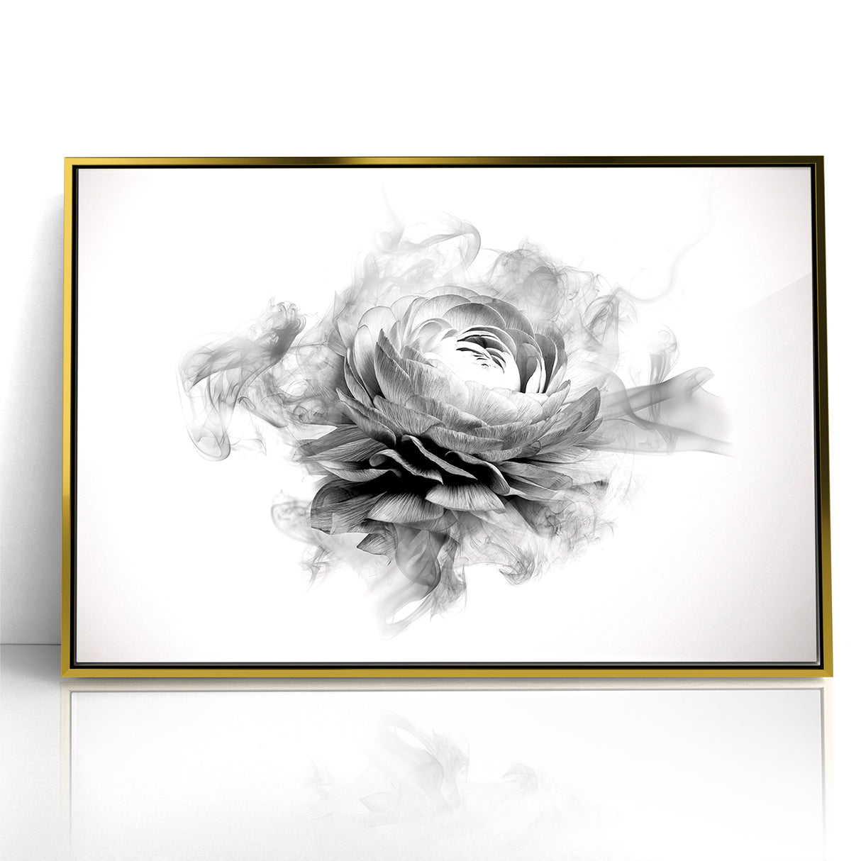 Monochrome Floral Art - Black and White Abstract Flower Canvas