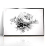 Monochrome Floral Art - Black and White Abstract Flower Canvas
