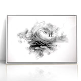 Monochrome Floral Art - Black and White Abstract Flower Canvas