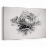 Monochrome Floral Art - Black and White Abstract Flower Canvas