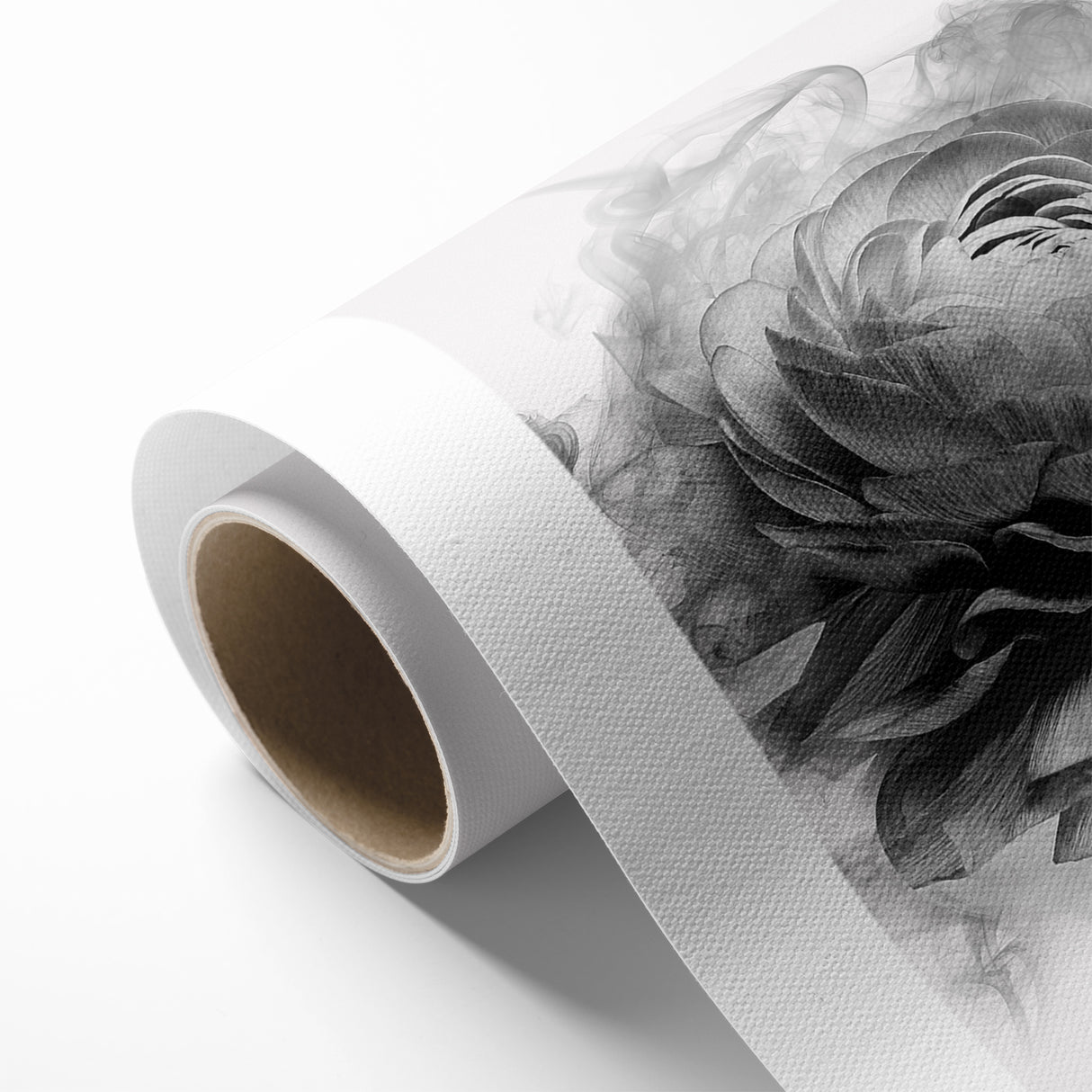 Monochrome Floral Art - Black and White Abstract Flower Canvas