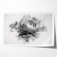 Monochrome Floral Art - Black and White Abstract Flower Canvas