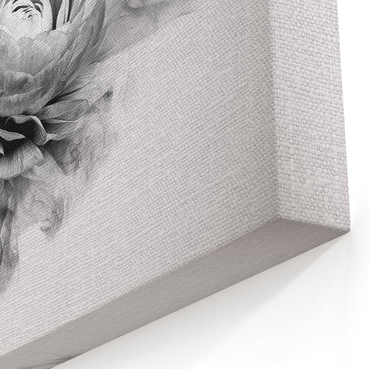 Monochrome Floral Art - Black and White Abstract Flower Canvas