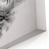 Monochrome Floral Art - Black and White Abstract Flower Canvas