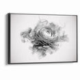 Monochrome Floral Art - Black and White Abstract Flower Canvas