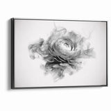 Monochrome Floral Art - Black and White Abstract Flower Canvas