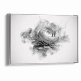 Monochrome Floral Art - Black and White Abstract Flower Canvas
