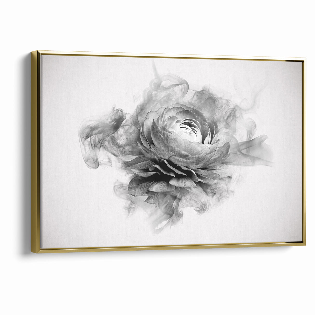 Monochrome Floral Art - Black and White Abstract Flower Canvas