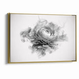 Monochrome Floral Art - Black and White Abstract Flower Canvas