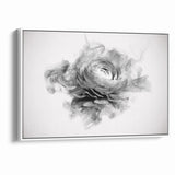 Monochrome Floral Art - Black and White Abstract Flower Canvas