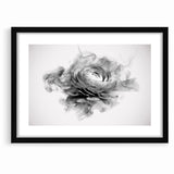 Monochrome Floral Art - Black and White Abstract Flower Canvas