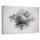 Monochrome Floral Art - Black and White Abstract Flower Canvas