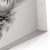 Monochrome Floral Art - Black and White Abstract Flower Canvas