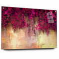 Vivid Pink and Beige Floral Canvas - Abstract Blossom Wall Art