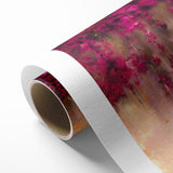 Vivid Pink and Beige Floral Canvas - Abstract Blossom Wall Art