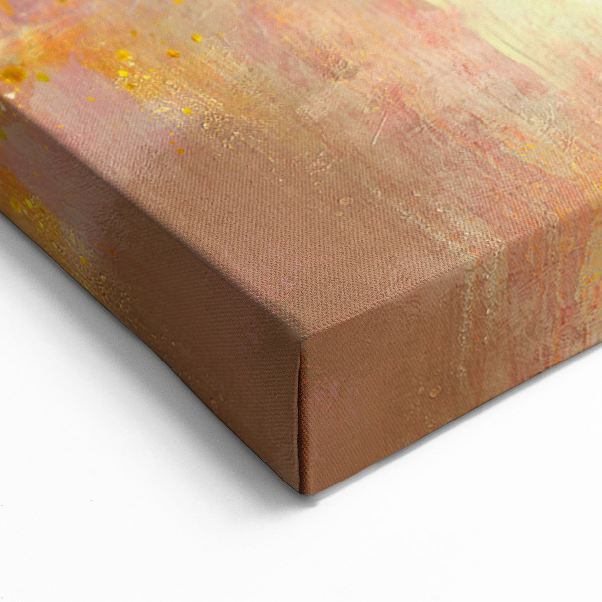 Vivid Pink and Beige Floral Canvas - Abstract Blossom Wall Art