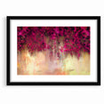 Vivid Pink and Beige Floral Canvas - Abstract Blossom Wall Art
