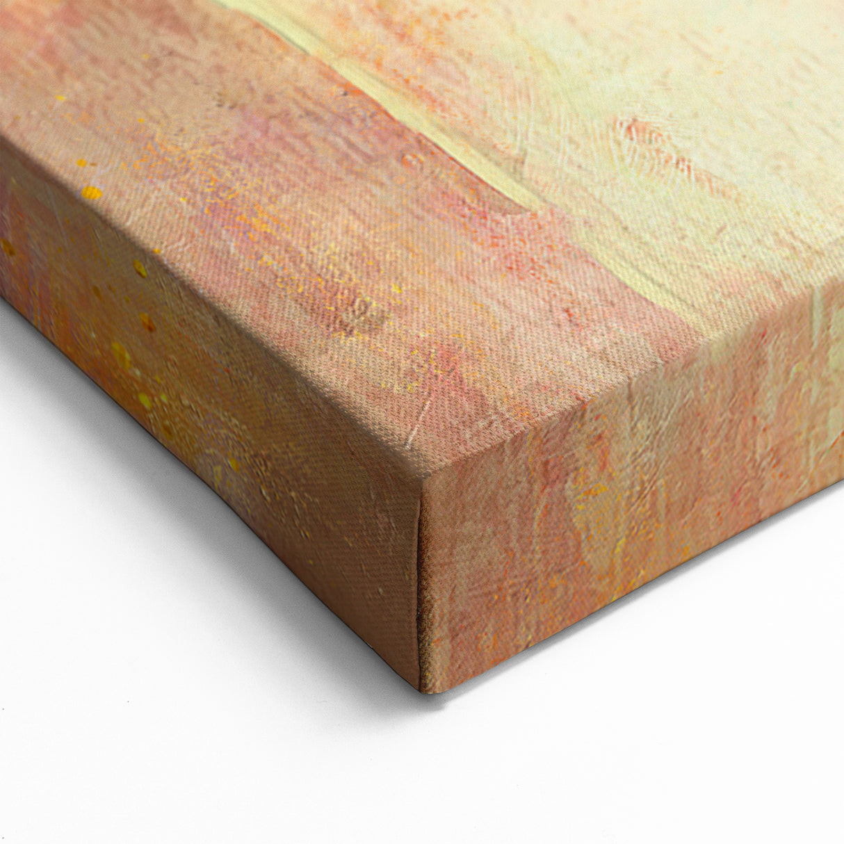 Vivid Pink and Beige Floral Canvas - Abstract Blossom Wall Art