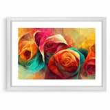 Vibrant Rainbow Rose Canvas - Colorful Abstract Floral Wall Art