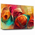 Vibrant Rainbow Rose Canvas - Colorful Abstract Floral Wall Art