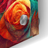 Vibrant Rainbow Rose Canvas - Colorful Abstract Floral Wall Art