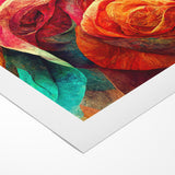 Vibrant Rainbow Rose Canvas - Colorful Abstract Floral Wall Art
