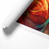 Vibrant Rainbow Rose Canvas - Colorful Abstract Floral Wall Art