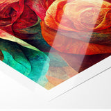 Vibrant Rainbow Rose Canvas - Colorful Abstract Floral Wall Art