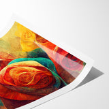 Vibrant Rainbow Rose Canvas - Colorful Abstract Floral Wall Art