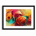 Vibrant Rainbow Rose Canvas - Colorful Abstract Floral Wall Art