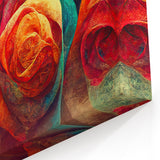 Vibrant Rainbow Rose Canvas - Colorful Abstract Floral Wall Art