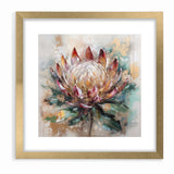 Vibrant Protea Bloom Canvas - Colorful Abstract Floral Wall Art