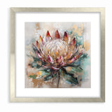 Vibrant Protea Bloom Canvas - Colorful Abstract Floral Wall Art