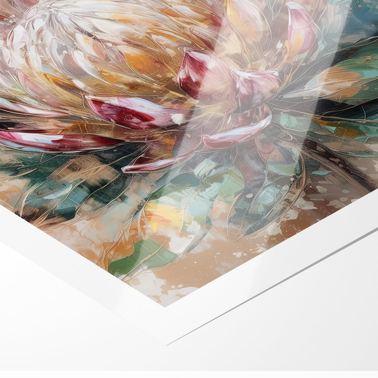 Vibrant Protea Bloom Canvas - Colorful Abstract Floral Wall Art