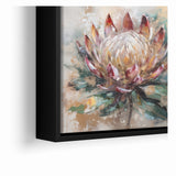 Vibrant Protea Bloom Canvas - Colorful Abstract Floral Wall Art