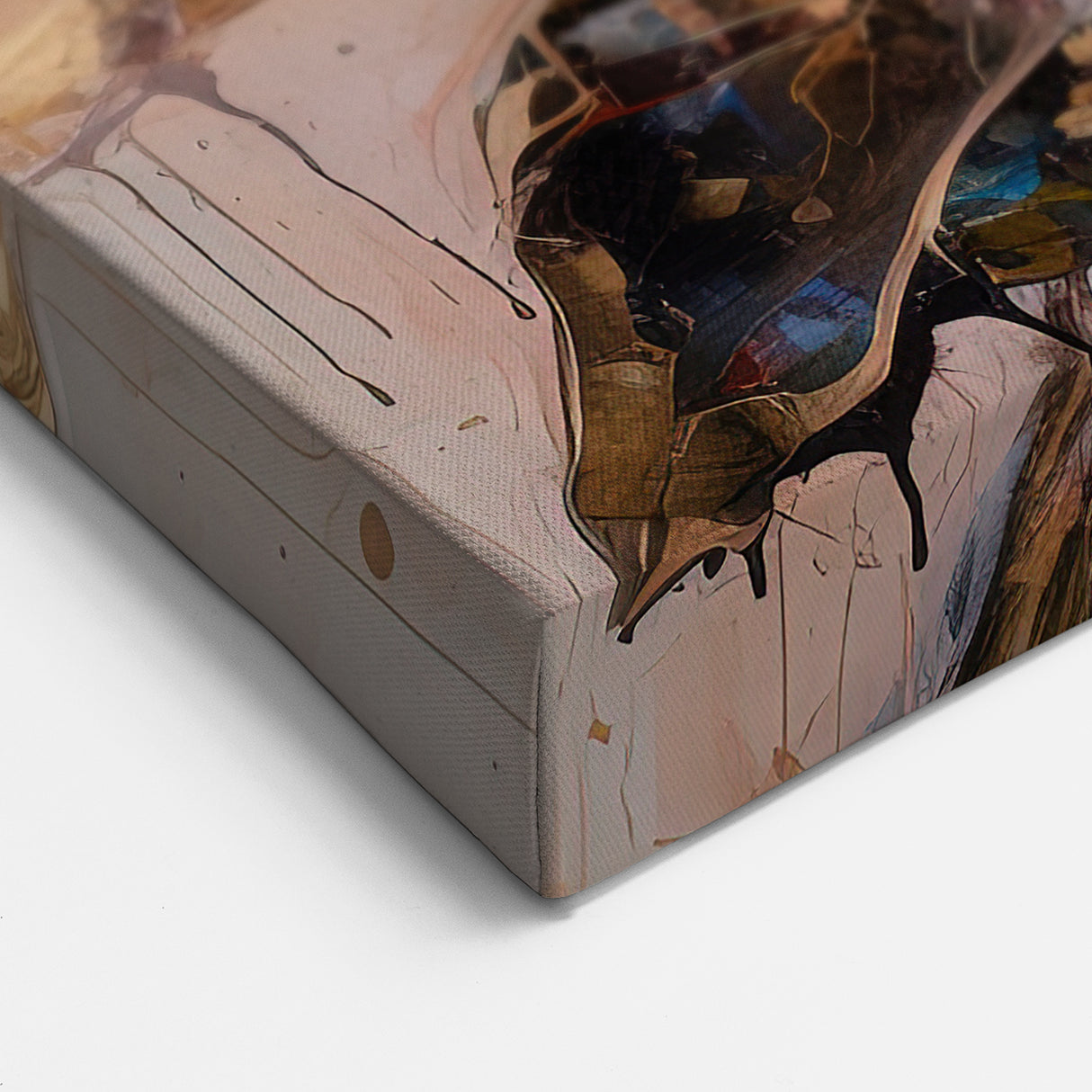 Vibrant Red and Gold Rose Canvas - Modern Abstract Floral Wall Art