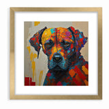 Vibrant Abstract Expressionist Dog Portrait Canvas Wall Art
