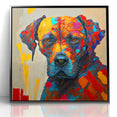 Vibrant Abstract Expressionist Dog Portrait Canvas Wall Art