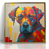 Vibrant Abstract Expressionist Dog Portrait Canvas Wall Art